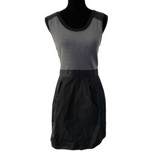 Theory women’s virgin wool sleeveless mini bubble dress black gray size 10